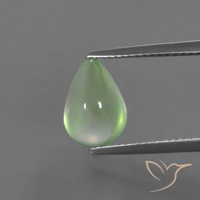 3.31ct Натуральный Средний зеленый пренит, Форма груши, Прозрачный