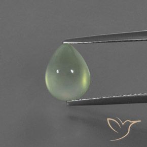 2.56ct Натуральный Бледно-грушевый зеленый пренит, Форма груши, Прозрачный