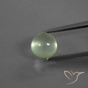 2.35ct Натуральный Светло-грушевый зеленый пренит, Круглый, Прозрачный