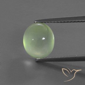 3.91ct Натуральный Бледно-салатовый пренит, Овал, Прозрачный