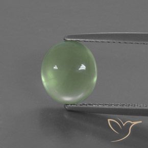 4.03ct Натуральный Желто-зеленый пренит, Овал, Прозрачный