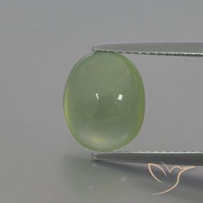 3.64ct Натуральный Средний зеленый пренит, Овал, Полупрозрачный