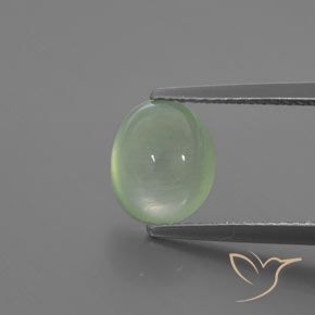 2.14ct Натуральный Очень светло-зеленый пренит, Овал, Полупрозрачный