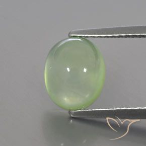 2.89ct Натуральный Бледно-салатовый пренит, Овал, Полупрозрачный