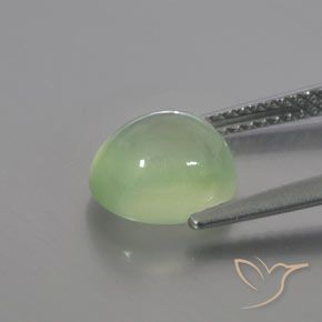 2.89 карата, натуральный Бледно-салатовый пренит, Овал, Полупрозрачный