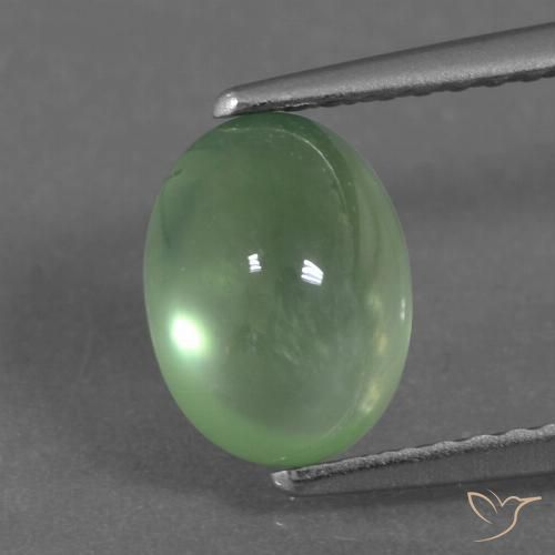 2.14ct Натуральный Средний зеленый пренит, Овал, Прозрачный