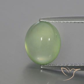 3.72ct Натуральный Бледно-салатовый пренит, Овал, Полупрозрачный