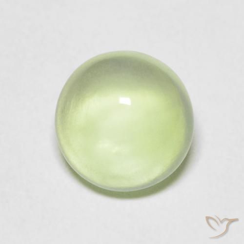 1.50ct Натуральный Бледно-грушевый зеленый пренит, Круглый, Прозрачный