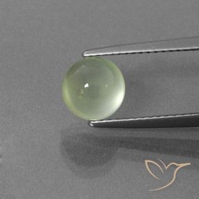 2.12ct Натуральный Светло-зеленый пренит, Круглый, Полупрозрачный