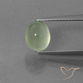2.33ct Натуральный Светло-зеленый пренит, Овал, Полупрозрачный
