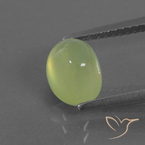 2.18ct Натуральный Лаймово-зеленый пренит, Овал, Полупрозрачный