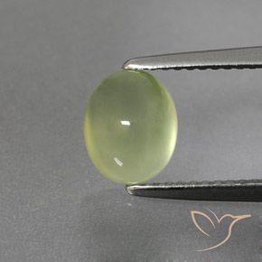 2.06ct Натуральный Бледно-грушевый зеленый пренит, Овал, Полупрозрачный