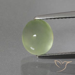 2.65ct Натуральный Бледно-грушевый зеленый пренит, Овал, Полупрозрачный
