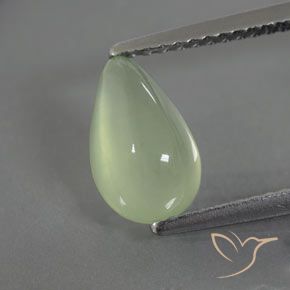 1.77ct Натуральный Бледно-зеленый пренит, Форма груши, Полупрозрачный
