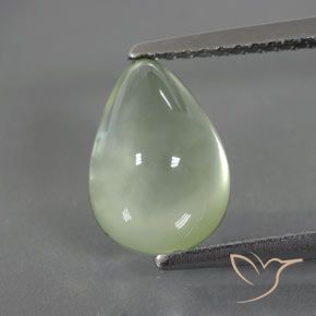 2.95ct Натуральный Светло-зеленый пренит, Форма груши, Полупрозрачный