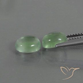 3.82 карата, натуральный Теплый зеленый пренит, Овал, Прозрачный