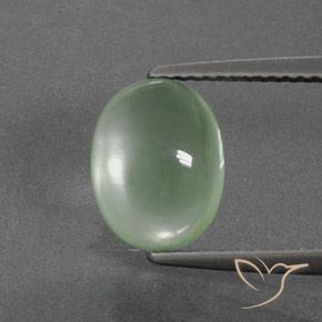 3.36ct Натуральный Светло-зеленый пренит, Овал, Прозрачный