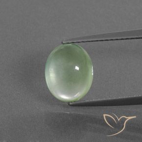 3.22ct Натуральный Светло-желтый зеленый пренит, Овал, Прозрачный