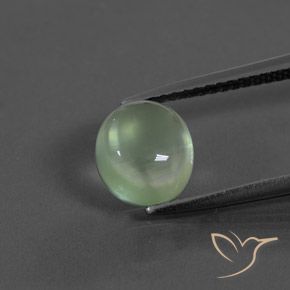 2.25ct Натуральный Бледно-желтовато-зеленый пренит, Овал, Прозрачный