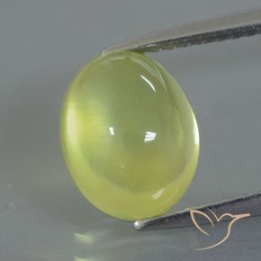 3.64ct Натуральный Светло-желтый пренит, Овал, Полупрозрачный