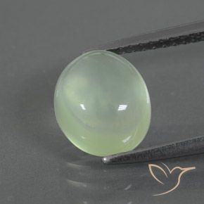 2.63ct Натуральный Желто-зеленый пренит, Овал, Полупрозрачный