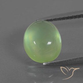 2.72ct Натуральный Груша зеленая пренит, Овал, Полупрозрачный