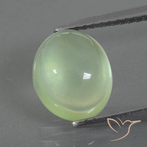 2.91ct Натуральный Желто-зеленый пренит, Овал, Полупрозрачный