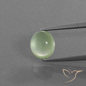 1.76ct Натуральный Бледно-грушевый зеленый пренит, Овал, Полупрозрачный