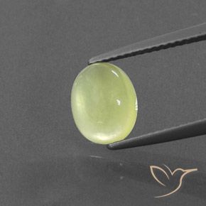 1.75ct Натуральный Светло-лимонно-желтый пренит, Овал, Полупрозрачный