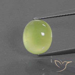 4.59ct Натуральный Светло-желтый пренит, Овал, Полупрозрачный
