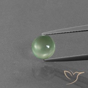 1.81 карата, натуральный Мятно-зеленый пренит, Огранка Круг, Прозрачный