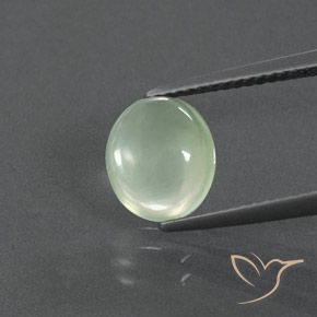 2.18ct Натуральный Бледно-желтовато-зеленый пренит, Овал, Прозрачный