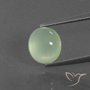 3.11ct Натуральный Светло-желтый зеленый пренит, Овал, Полупрозрачный