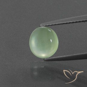 2.17ct Натуральный Светло-грушевый зеленый пренит, Овал, Полупрозрачный
