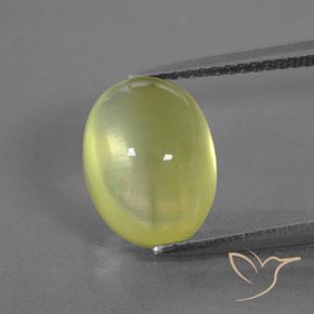 5.05ct Натуральный Светло-желтый пренит, Овал, Полупрозрачный