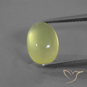 3.47ct Натуральный Светло-зеленовато-желтый пренит, Овал, Полупрозрачный