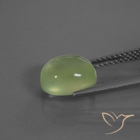 2.98 карата, натуральный Средний зеленый пренит, Овал, Прозрачный