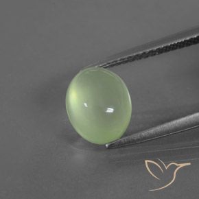 2.73ct Натуральный Средний зеленый пренит, Овал, Полупрозрачный