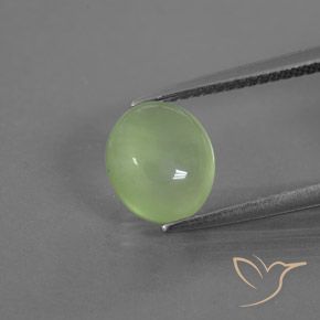 2.43ct Натуральный Бледно-грушевый зеленый пренит, Овал, Полупрозрачный