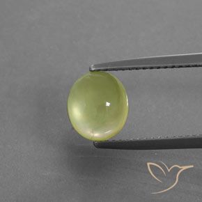 2.38ct Натуральный Светло-зеленовато-желтый пренит, Овал, Полупрозрачный
