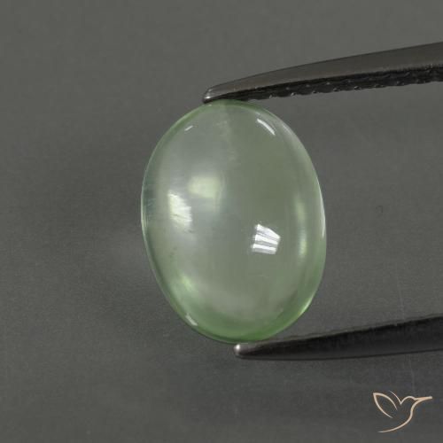 2.06ct Натуральный Светло-зеленый пренит, Овал, Прозрачный