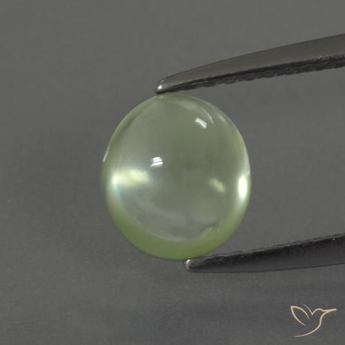 1.50ct Натуральный Бледно-салатовый пренит, Овал, Прозрачный