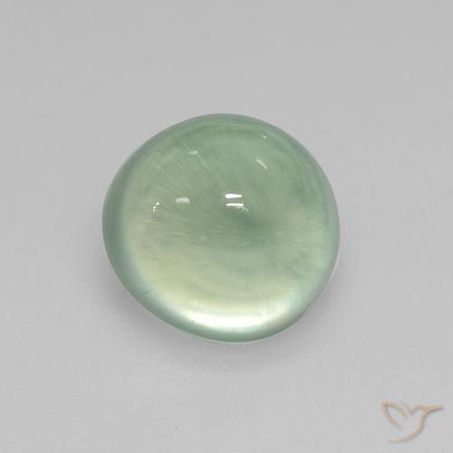3.14ct Натуральный Светло-грушевый зеленый пренит, Овал, Прозрачный