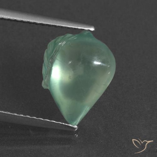 5.19ct Натуральный Светло-холодный зеленый пренит, причудливая, Полупрозрачный