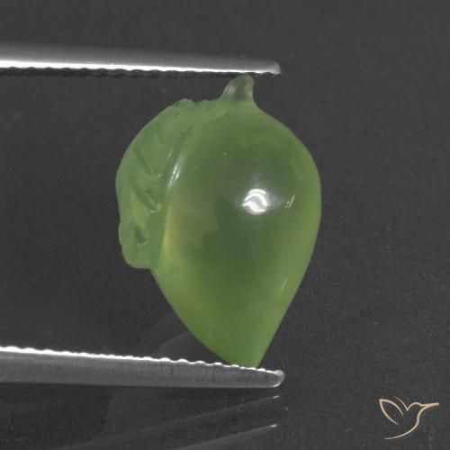 6.17ct Натуральный Груша зеленая пренит, причудливая, Полупрозрачный