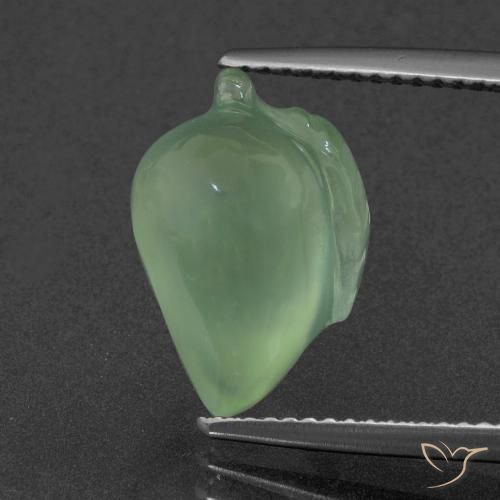 6.51ct Натуральный Желтовато-зеленый пренит, причудливая, Полупрозрачный, Photo A
