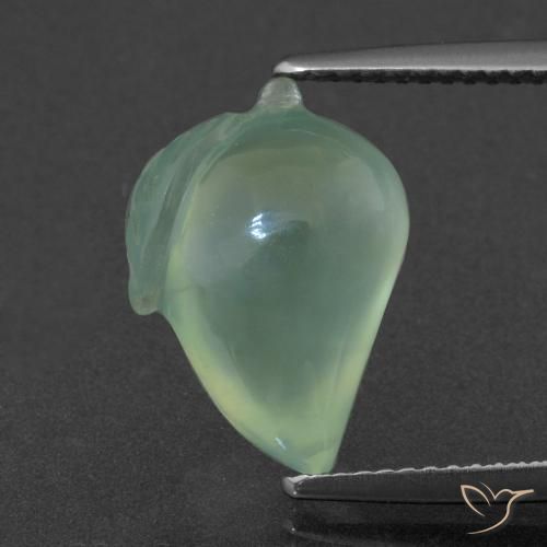 7.37ct Натуральный Мятно-зеленый пренит, причудливая, Полупрозрачный