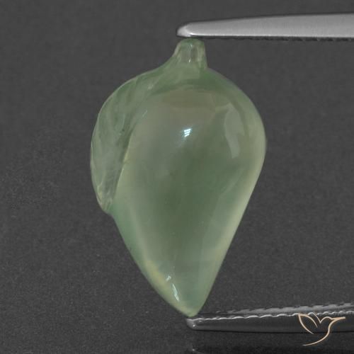 7.18ct Натуральный Светло-грушевый зеленый пренит, причудливая, Полупрозрачный