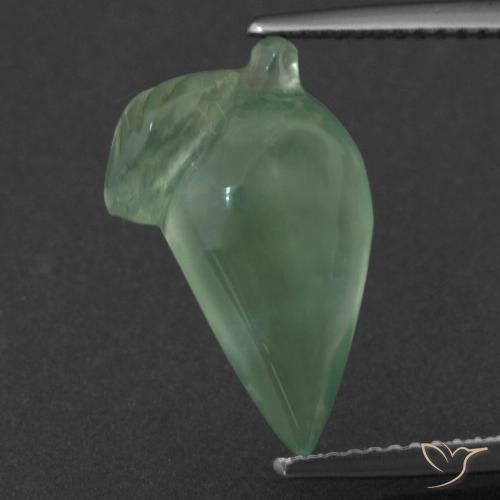 6.37ct Натуральный Светло-зеленый пренит, причудливая, Полупрозрачный