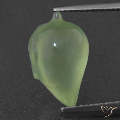 7.94ct Натуральный Бледно-грушевый зеленый пренит, причудливая, Полупрозрачный